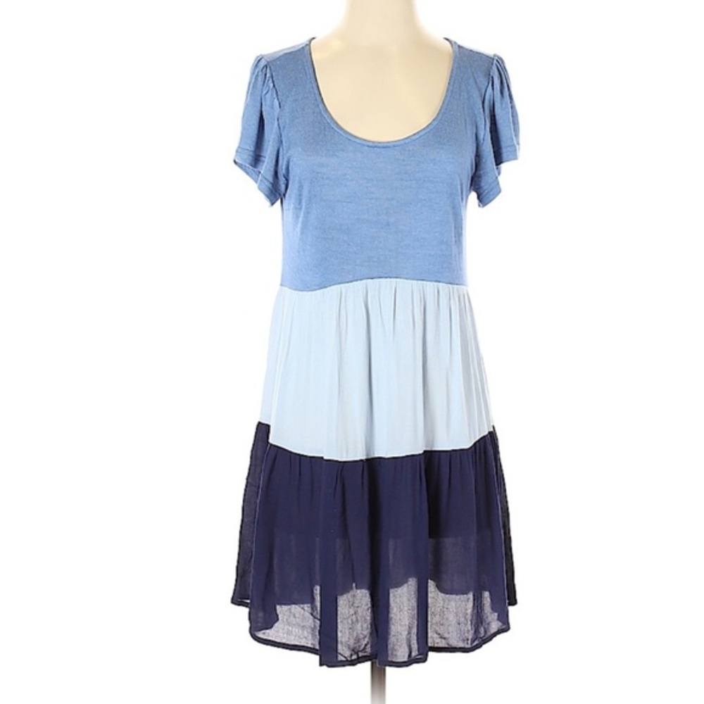 Umgee Blue Color Blocked Mini Dress
